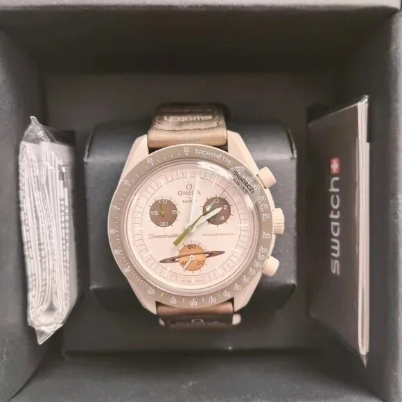 💜NWT💜 Swatch X Omega Moonswatch Mission To Saturn Watch - Picture 1 of 5